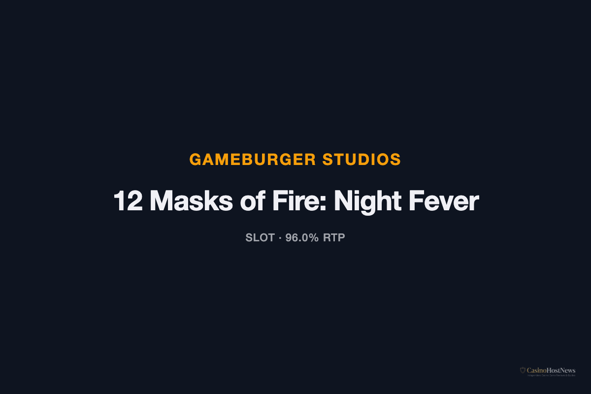 12 Masks of Fire: Night Fever slot technical specifications by gameburger-studios